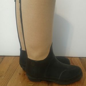 HUNTER Regent St. James Rain Boot - Brown & Canvas